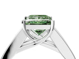 White gold Fancy Green Princess Cut Cut Channel Set Solitaire Ring with Four-Prong Setting_16