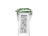 White gold Fancy Green Princess Cut Cut Channel Set Solitaire Ring with Four-Prong Setting_17