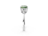 White gold Fancy Green Princess Cut Cut Diamond Cluster Ring with Solitaire Band and Four-Prong Setting_26
