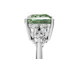 White gold Fancy Green Princess Cut Cut Diamond Cluster Ring with Solitaire Band and Four-Prong Setting_29