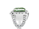 White gold Fancy Green Princess Cut Cut Diamond Halo Engagement Ring with Open Split Pavé Band_5