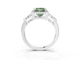 White gold Fancy Green Princess Cut Cut Halo Diamond Infinity Band with Four-Prong Setting_3