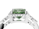 White gold Fancy Green Princess Cut Cut Halo Diamond Infinity Band with Four-Prong Setting_4