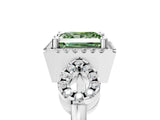 White gold Fancy Green Princess Cut Cut Halo Diamond Infinity Band with Four-Prong Setting_5