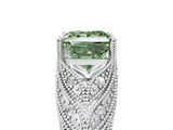 White gold Fancy Green Princess Cut Cut Milgrain Pave Diamond Engagement Ring with Four-Prong Setting_20