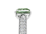 White gold Fancy Green Princess Cut Cut Pave Split Shank Engagement Ring with Four-Prong Setting_17