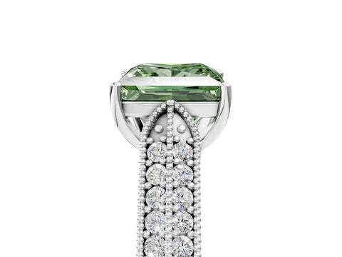 White gold Fancy Green Princess Cut Cut Pave Split Shank Engagement Ring with Four-Prong Setting_17