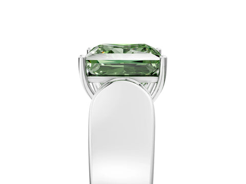 White gold Fancy Green Princess Cut Diamond Channel Set Solitaire Ring with Four-Prong Setting_18