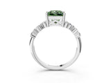 White gold Fancy Green Princess Cut Diamond Cluster Pavé Band with Four-Prong Setting_15