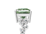 White gold Fancy Green Princess Cut Diamond Cluster Pavé Band with Four-Prong Setting_8