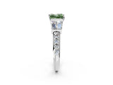 White gold Fancy Green Princess Cut Diamond Engagement Ring with Baguette Side Stones and Channel Set Band_31
