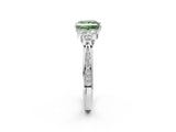 White gold Fancy Green Princess  Cut Diamond Engagement Ring with Bezel Set Round Side Stones and Prong Setting_26