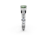 White gold Fancy Green Princess  Cut Diamond Engagement Ring with Pavé Band and Four-Prong Setting_5