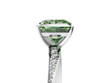 White gold Fancy Green Princess Cut Diamond Engagement Ring with Side Stone Accents and Four-Prong Setting_108
