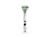 White gold Fancy Green Princess Cut Diamond Engagement Ring with Side Stone Accents and Four-Prong Setting_26
