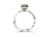 White gold Fancy Green Princess Cut Diamond Engagement Ring with Side Stone Accents and Four-Prong Setting_27