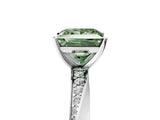 White gold Fancy Green Princess Cut Diamond Engagement Ring with Side Stone Accents and Four-Prong Setting_29