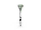 White gold Fancy Green Princess Cut Diamond Engagement Ring with Side Stone Accents and Four-Prong Setting_38