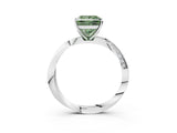 White gold Fancy Green Princess Cut Diamond Engagement Ring with Side Stone Accents and Four-Prong Setting_39