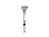 White gold Fancy Green Princess Cut Diamond Engagement Ring with Side Stone Accents and Four-Prong Setting_44