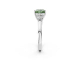 White gold Fancy Green Princess  Cut Diamond Five-Stone Prong Set White Gold Ring_75