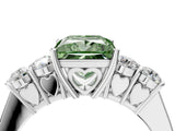 White gold Fancy Green Princess  Cut Diamond Five-Stone Prong Set White Gold Ring_81
