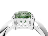 White gold Fancy Green Princess  Cut Diamond Halo Engagement Ring with Split Shank and Four-Prong Setting_50