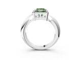 White gold Fancy Green Princess  Cut Diamond Halo Engagement Ring with Split Shank and Four-Prong Setting_55