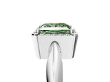 White gold Fancy Green Princess  Cut Diamond Halo Engagement Ring with Split Shank and Four-Prong Setting_57