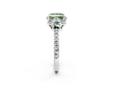 White gold Fancy Green Princess Cut Diamond Halo Pave Band with Four-Prong Setting_5