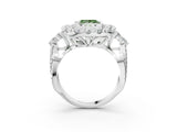 White gold Fancy Green Princess Cut Diamond Halo Ring with Pavé Band and Four-Prong Setting_32