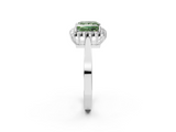 White gold Fancy Green Princess  Cut Diamond Halo Ring with Round Brilliant Halo and Solitaire Band_2