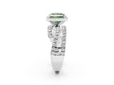 White gold Fancy Green Princess Cut Diamond Halo Ring with Round Split Shank and Prong Setting_20