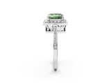 White gold Fancy Green Princess Cut Diamond Halo Ring with Split Shank and Four-Prong Setting_18