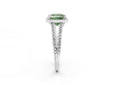White gold Fancy Green Princess Cut Diamond Halo Split Shank Engagement Ring_77