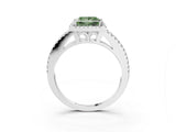 White gold Fancy Green Princess Cut Diamond Halo Split Shank Engagement Ring_78