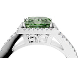 White gold Fancy Green Princess Cut Diamond Halo Split Shank Engagement Ring_79