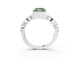 White gold Fancy Green Princess  Cut Diamond Milgrain Marquise Band with Prong Setting_6