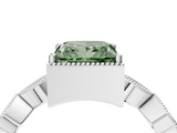 White gold Fancy Green Princess  Cut Diamond Milgrain Marquise Band with Prong Setting_7