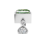 White gold Fancy Green Princess  Cut Diamond Milgrain Marquise Band with Prong Setting_8