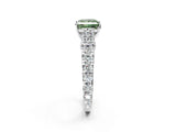 White gold Fancy Green Princess  Cut Diamond Pavé Band Solitaire with Four-Prong Setting_17