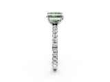 White gold Fancy Green Princess  Cut Diamond Pavé Band with Four-Prong Setting_2