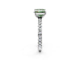 White gold Fancy Green Princess  Cut Diamond Pavé Band with Four-Prong Setting_21