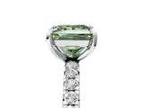 White gold Fancy Green Princess  Cut Diamond Pavé Band with Four-Prong Setting_24