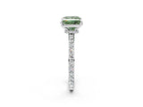 White gold Fancy Green Princess Cut Diamond Pavé Engagement Ring with Round  Accents and Prong Setting_43
