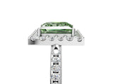 White gold Fancy Green Princess Cut Diamond Pavé Halo Ring with Four-Prong Setting_34
