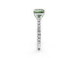 White gold Fancy Green Princess Cut Diamond Pavé Solitaire Engagement Ring with Four-Prong Setting_37
