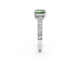 White gold Fancy Green Princess  Cut Diamond Pave Band with Four-Prong Setting_2