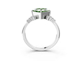 White gold Fancy Green Princess Cut Diamond Ring with Side Stones and Four-Prong Setting_68