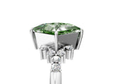 White gold Fancy Green Princess Cut Diamond Ring with Side Stones and Four-Prong Setting_70